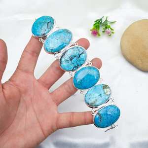 Turquoise <b>Bracelet</b> 925 Sterling Silver Handmade Gemstone <b>Bracelet</b> Jewelry Gift <b>For</b> Her Wedding Anniversary <b>Women</b> - Product Image 4