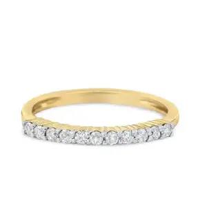 Bijoux fins en or 18 carats Bague solitaire en diamant véritable Bague solitaire en diamant rond naturel de luxe pour femmes Bijoux de mode - Product Image 1