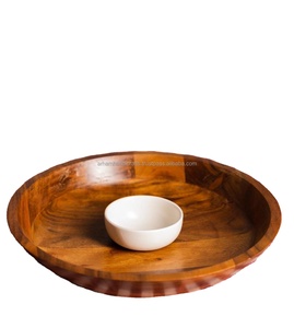 Plateau à collation rectangulaire en bois d'acacia personnalisé de luxe Plateau de service à couverts de cuisine d'usine de source pour le café et les aliments à bas prix - Product Image 1