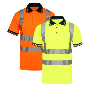 Hi Vis Reflective Polo T Shirt Safety For Construction Workwear High Visibility Polo <b>Long</b> <b>Sleeve</b> Quick Drying Shirt - Product Image 5