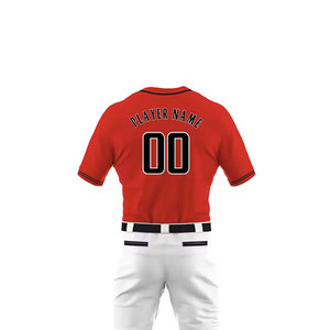 Vêtements de baseball à logo personnalisé uniformes de baseball vierges de gros maillot de baseball rétro à col en V pour hommes - Product Image 6