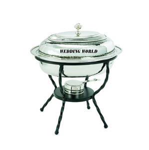 Plato de frotamiento de acero de forma redonda, hecho a mano de diseñador plato de comida de calidad premium, calentador de comida de nuevo diseñador elegante clásico - Product Image 4