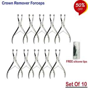 Lot de 10 pinces dentaires temporaires pour enlever les couronnes, coussinets souples Instruments chirurgicaux en acier inoxydable manuel certifié CE - Product Image 2