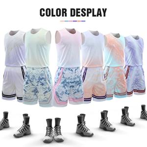 Venta al por mayor nuevo equipo en blanco Laker baloncesto Jerseys transpirable diseñar su propio baloncesto uniforme traje hecho conjuntos - Product Image 6