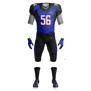 Uniforme de fútbol americano de manga corta multicolor personalizado con diseño de nombre de equipo sublimado a precio de fábrica de talla grande - Product Image 3