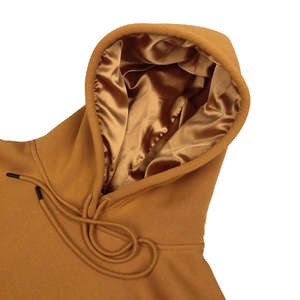 Sweat à capuche uni en polaire polyester/coton doublé satin pour homme, collection hiver décontractée 2026, avec impression en relief effet soie et séchage rapide - Product Image 1