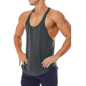 Gilet de fitness d'été pour hommes Débardeur col en O Muscle Bodybuilding Shirts High Street Style Cotton Breathable Knitted Weaving - Product Image 3