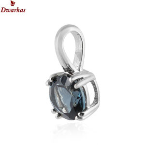 Bijoux raffinés au design attrayant, pendentif en argent sterling 925 avec pierre de topaze bleue naturelle, en stock, vente en gros à bas prix - Product Image 2