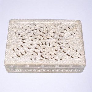 Handmade <b>Large</b> Stone Carving Ring <b>Box</b> Custom Logo 15 x 10 cm Rectangular Polished Finish for Valentine's Day Jewelry <b>Gifts</b> - Product Image 2
