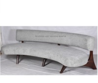 Ensemble de canapés sectionnels modernes de luxe en bois de teck, écologiques, avec coussins en mousse recouverts de tissu durable, pliables pour villa et parc