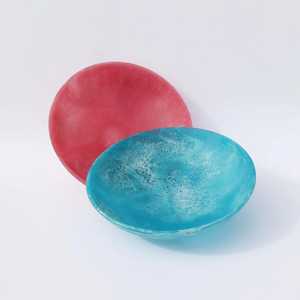 ชามเรซิ่นทำมือขัดเงาเป็นมิตรกับสิ่งแวดล้อม สีแดงน้ำเงิน สไตล์วาบิซาบิ เคลือบด้าน สำหรับเสิร์ฟอาหาร ของขวัญงานแต่งงาน - Product Image 1