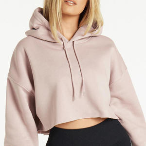 2025 personnalisé femmes haut court à capuche décontracté femmes sweats à capuche et sweats pull recadrée surdimensionné à capuche pour les femmes - Product Image 1