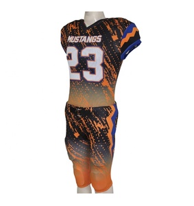 Ensemble de maillots de football américain sur mesure pour hommes adultes, manches courtes, uniformes imprimés, couleur personnalisée, confortables - Product Image 3