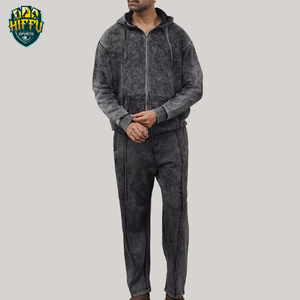 ชุดวอร์มมีซิปสำหรับผู้ชายชุดวอร์มผ้าฝ้าย100% ซักกรดมีฮู้ดสำหรับผู้ชายกำหนดโลโก้ได้เอง - Product Image 1