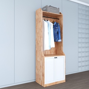 Armoire compacte en bois de caoutchouc naturel TQA68031, design minimaliste, autoportante et pliable pour la maison ou l'appartement - Product Image 2