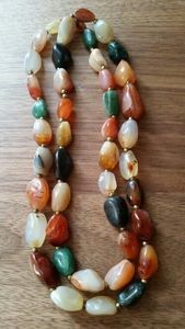 Handmade <b>Chunky</b> Resin <b>Necklace</b> Vintage Style with Ball-Shaped <b>Beads</b> & Rope Chain - Product Image 2