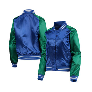 Veste Miami Hurricanes en satin et cuir blanc pour homme, présentez votre fierté d'équipe avec style avec le blouson bombardier pour homme, nouvel arrivage - Product Image 1
