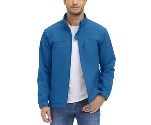 Chaquetas Softshell de Poliéster/Nailon para Hombre, Color Azul, Moda de Invierno, Impresión DTG Personalizada, Bolsillos con Ribete, Cierre Frontal - Product Image 1