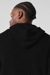 Sweat à capuche noir surdimensionné de haute qualité pour hommes, impression DTG personnalisée, coton français, fermeture éclair bidirectionnelle, poche d'hiver - Product Image 6