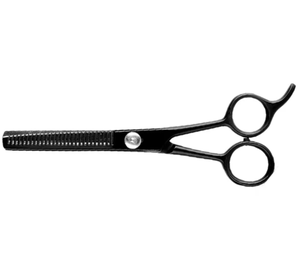 Tijeras de adelgazamiento del cabello con dientes de acero inoxidable negro de primera calidad, tijeras de peluquero para salón de belleza - Product Image 3