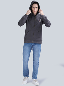 Fermeture à glissière et logo uni imprimé surdimensionné vierge poids lourd nouveaux sweats à capuche décontractés en polaire pour hommes en stock à vendre poly coton - Product Image 2