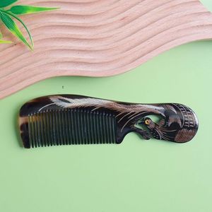 PRODUITS COULEURS NATURELLES CORNE BUFFALO PEIGNES EN GROS Peignes en corne antistatiques naturels pour les cadeaux de vacances par l'artisanat en croissant - Product Image 5