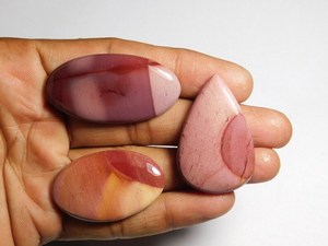 Lot de 3 pierres précieuses naturelles Mookaite Cabochons Mookaite polis à la main Pierres libres 141Cts pour la fabrication de bijoux - Product Image 4