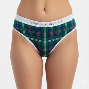 100% Cotton Mid-Rise Hipster <b>Panties</b> <b>for</b> <b>Women</b> Adults Plaid Pattern Breathable Eco-Friendly Anti-Bacterial Made Istanbul XL Size - Product Image 6