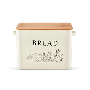 Large Iron Bread <b>Box</b> with Handles, <b>for</b> Kitchen Counter Bread <b>Box</b>, with Cutting Board Cover Bracket - Product Image 1