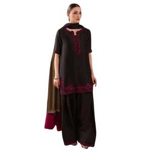 Am impex ชุดเสื้อผ้าสำหรับผู้หญิง, สไตล์ปาร์ตี้ฤดูหนาวผ้าแห้งเร็วระบายอากาศได้ดีสีทึบอินเดียปากีสถาน - Product Image 1