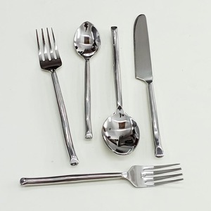 Juego de cubiertos chapados en oro de acero inoxidable, con espejo pulido, mango grueso redondo, cuchara de lujo, juego de tenedor - Product Image 2