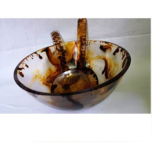 Bol de service en résine écologique poli, plat orange fait à la main, passe au lave-vaisselle, art moderne, style européen, fête, maison - Product Image 5