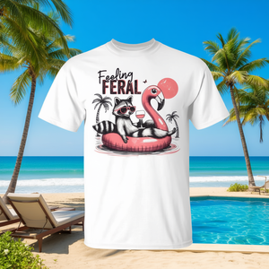 Camiseta Feeling Feral Raccoon unisex para adultos, cuello redondo, manga corta, impresión digital, diseño animal de verano - Product Image 3
