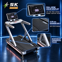 Treadmill Komersial SK dengan Area Lari 1570x600mm, Motor AC 3HP, Kecepatan 20 KPH, dan Kemiringan 20 Persen untuk Latihan Kardio di Gym