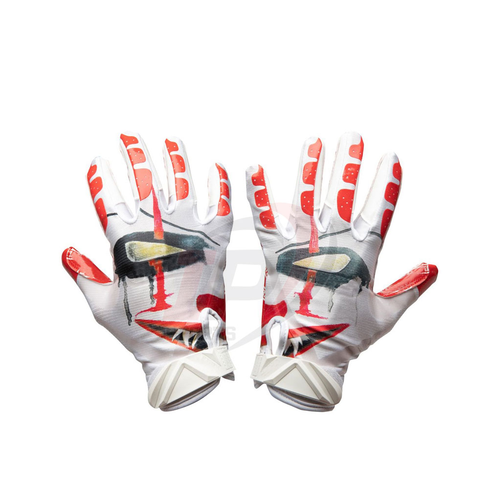 Изготовленные на заказ дизайнерские перчатки для футбольного ресивера, перчатки для американского футбола, поставщик по низкой цене