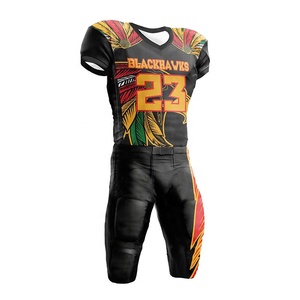 Conjunto de Uniforme de Fútbol Americano con Corte Automatizado, Manga Corta, Nombre del Equipo y Logotipo Personalizados, Impresión Sublimada, 100% Poliéster, Anti-UV - Product Image 1