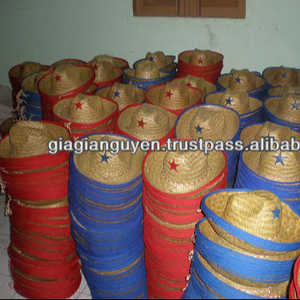 Promotion pas cher extérieur chapeau de paille/chapeau de mer/chapeau de feuille de palmier tissé ruban matériel plaine et motifs imprimés pour adultes - Product Image 1