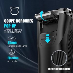 Rasoir électrique sans fil pour homme avec tête flottante, étanche, triple lame, tondeuse escamotable, verrouillage de voyage pour utilisation en camping-car - Product Image 6