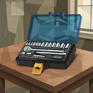 ชุดประแจบล็อกมือถือ ITA Tools พร้อมกล่องแข็ง  OEM ปรับแต่งได้ ผลิตจากเหล็ก CV ผิวด้าน ขนาด 1/4 นิ้ว 3/8 นิ้ว 30 ชิ้น - Product Image 1