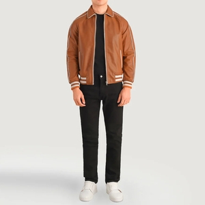Chaquetas de cuero Varsity personalizadas para hombre, chaqueta de estilo retro, diseño de cremallera de estilo urbano de invierno a la moda para una capa cómoda - Product Image 6