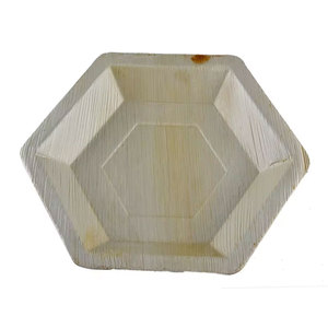 Bols de feuille de palmier biodégradables de haute qualité 10x4 Cm vaisselle jetable en forme d'hexagone pour les mariages autres disponibles différents - Product Image 4