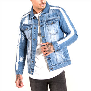 Nouvelle veste en jean décontractée pour homme en coton uni délavé noir, veste en jean à sublimation de taches pour homme, ODM OEM - Product Image 3