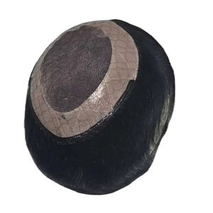 Toupet en cheveux humains Remy indiens de style Yaki Taz Hair BD, trame unique pour système capillaire pour hommes en dentelle - Product Image 4