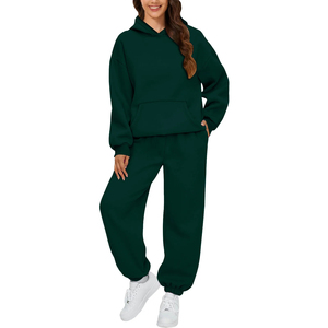 Sudadera con capucha informal para mujer y pantalones largos conjunto de 2 piezas Otoño Invierno nuevo estilo ropa deportiva cómoda fibra de poliéster - Product Image 1