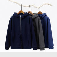Sudaderas con capucha con cremallera de color personalizado Sudadera con cremallera completa unisex Impresión de logotipo personalizado Sudadera con capucha de algodón grueso de primera calidad