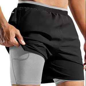 กางเกงขาสั้นออกกำลังกายผู้ชาย น้ำหนักเบา ระบายอากาศได้ดี แห้งเร็ว เอวยางยืด มีเชือกผูก ซับในตาข่าย ลายเรียบ - Product Image 1