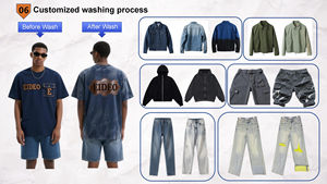 T-shirt oversize vintage en coton délavé à l'acide, à épaules tombantes, style streetwear, avec appliqué sur la manche et rayures sur le devant, échantillon disponible - Product Image 5