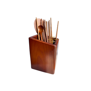 Soporte minimalista para palillos de madera, hecho a mano con madera natural, para guardar utensilios de comedor. - Product Image 6