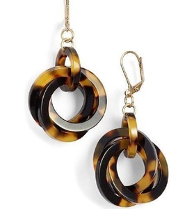 Acrílico Tortuga Acetato Tortuga Pendientes de flores secas Declaración Alambre Resina Flor seca C Forma Pendientes de resina para mujeres - Product Image 4