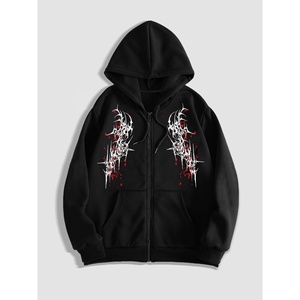 High Quality Designer <b>Men</b> Black Cotton Vintage Distressed Embroidery Patch Custom <b>Pullover</b> Heather Gray Tracksuit For Unisex - Product Image 1